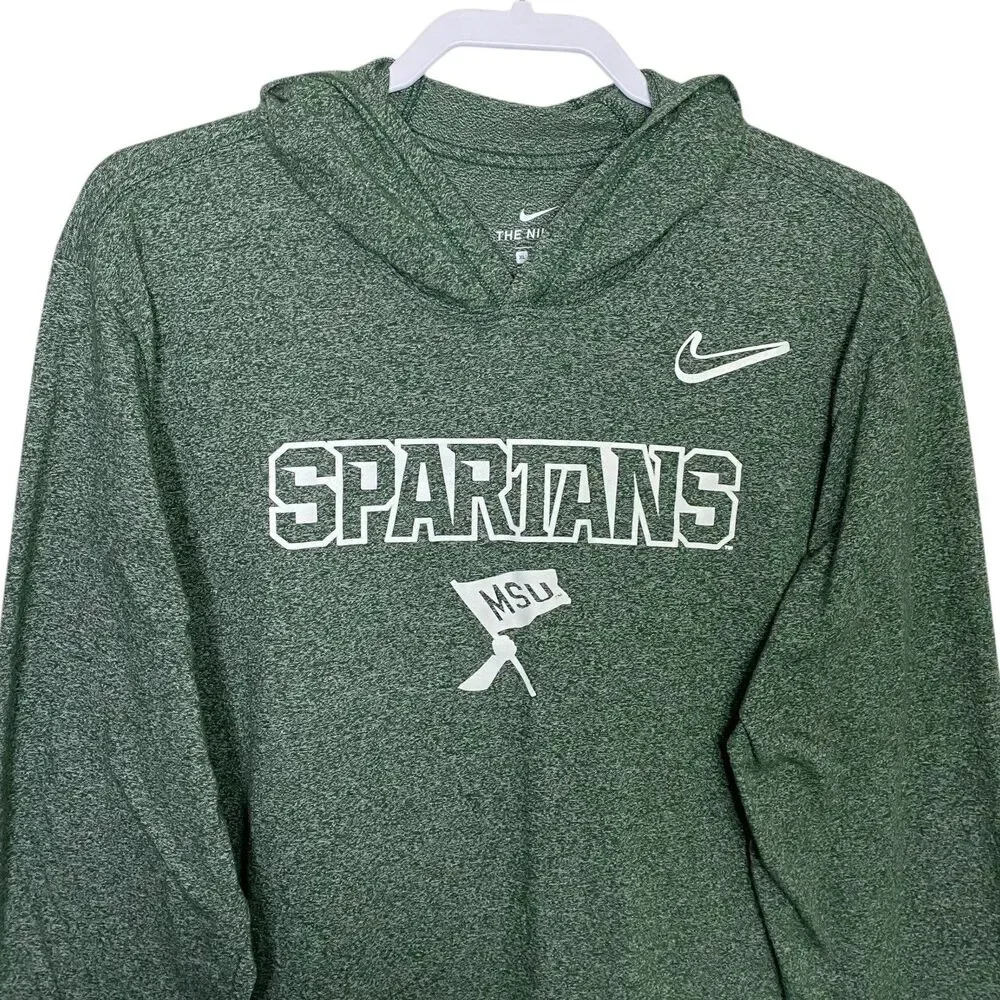 Nike Hoodie XL Green MSU Spartans Sweatshirt Michigan State Lightweight Athletic